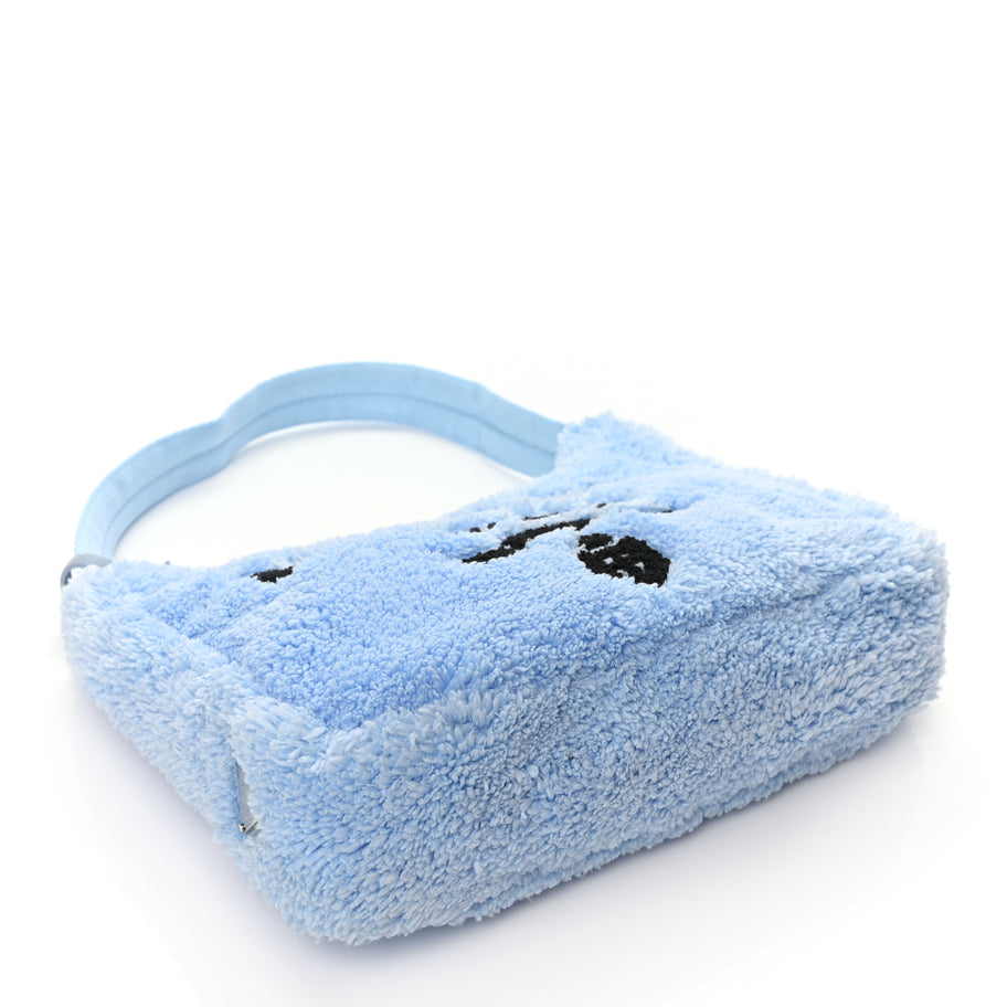 Prada PRADA Terry Cloth Mini Re-Edition 2000 Bag Celeste Black Image 3