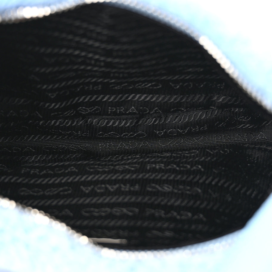 Prada PRADA Terry Cloth Mini Re-Edition 2000 Bag Celeste Black Image 4