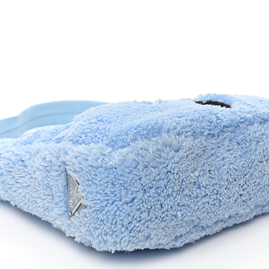 Prada PRADA Terry Cloth Mini Re-Edition 2000 Bag Celeste Black Image 8