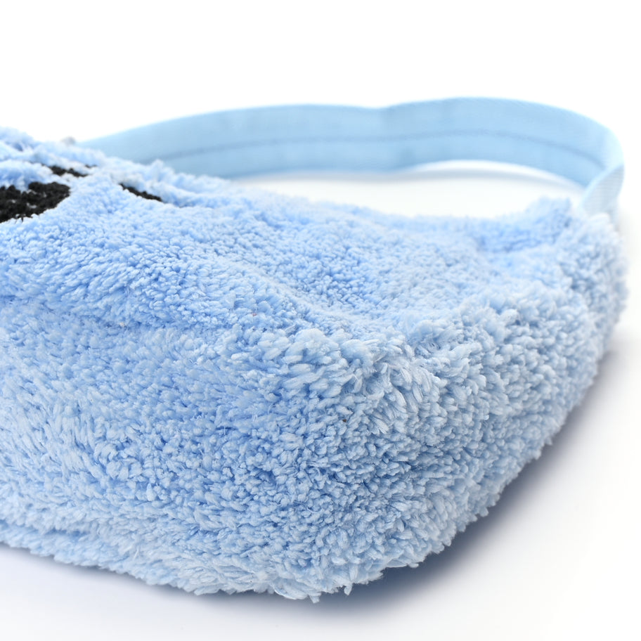 Prada PRADA Terry Cloth Mini Re-Edition 2000 Bag Celeste Black Image 9