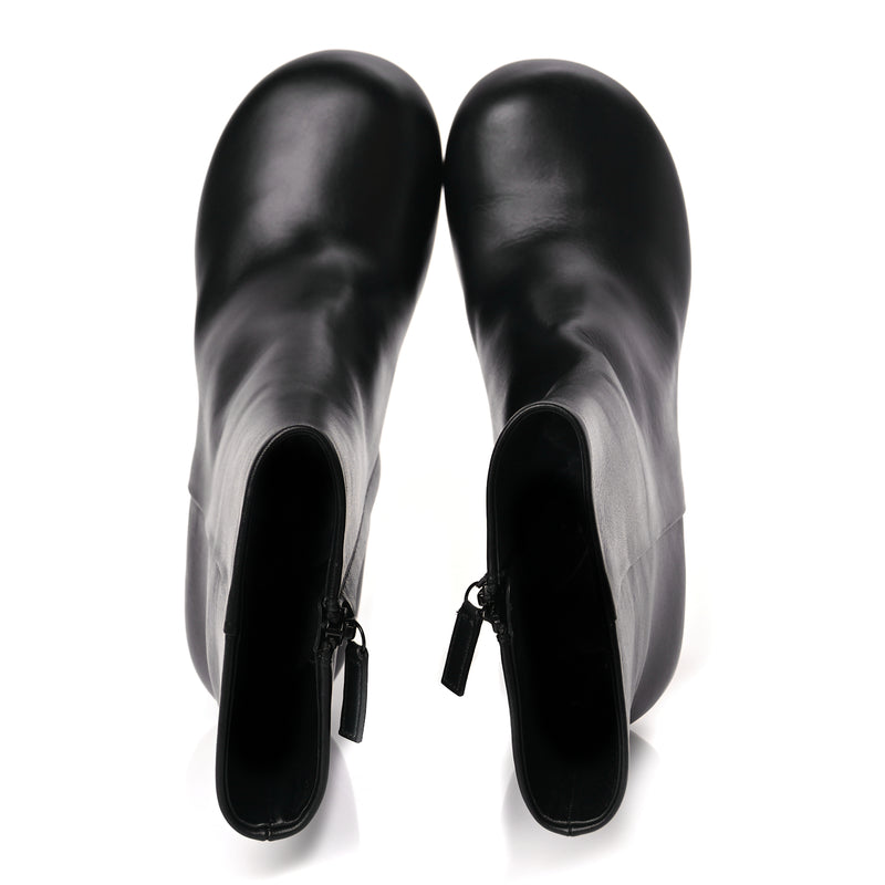  Balenciaga Soft Leather Lady Pedestal 90mm Booties 37 Black
