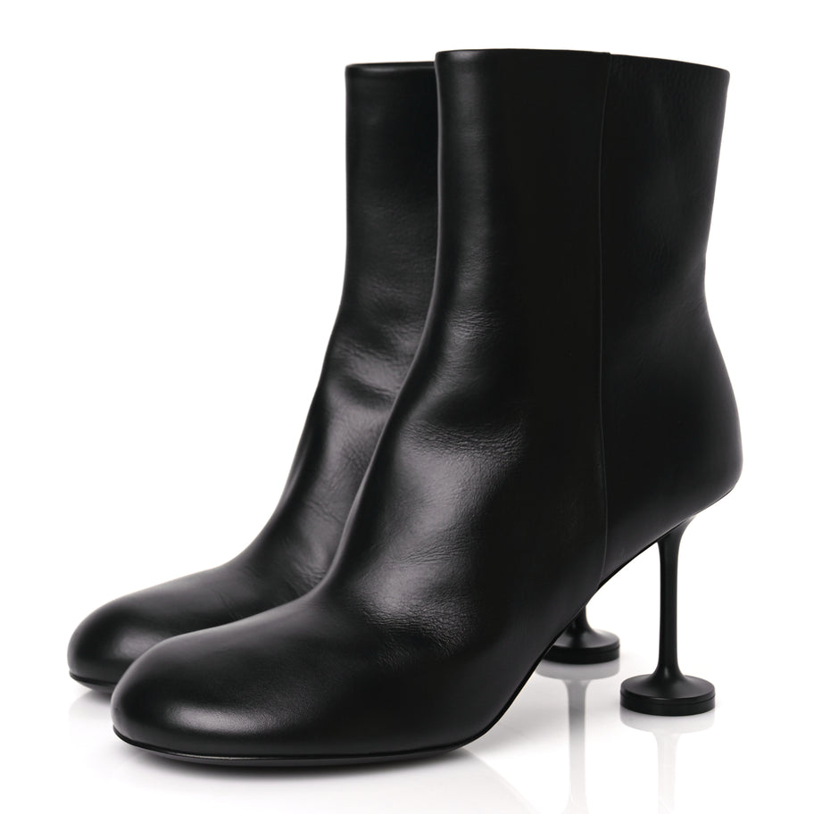 Balenciaga Soft Leather Lady Pedestal 90mm Booties 37 Black Image 4