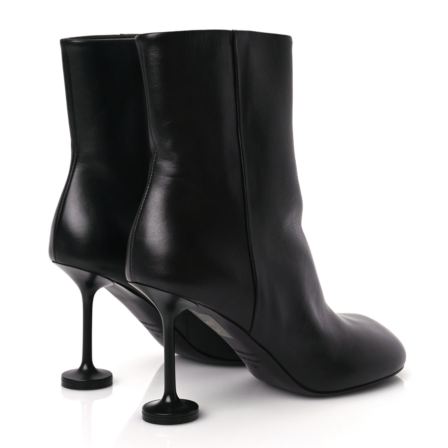 Balenciaga Soft Leather Lady Pedestal 90mm Booties 37 Black Image 5