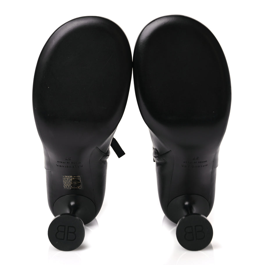 Balenciaga Soft Leather Lady Pedestal 90mm Booties 37 Black Image 6