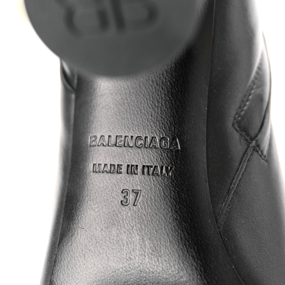 Balenciaga Soft Leather Lady Pedestal 90mm Booties 37 Black Image 7