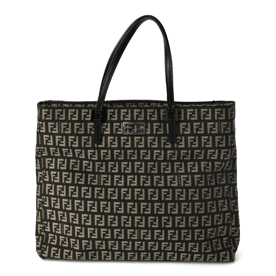 Fendi Zucchino Vitello Shoulder Tote  Testa di Moro Image 1