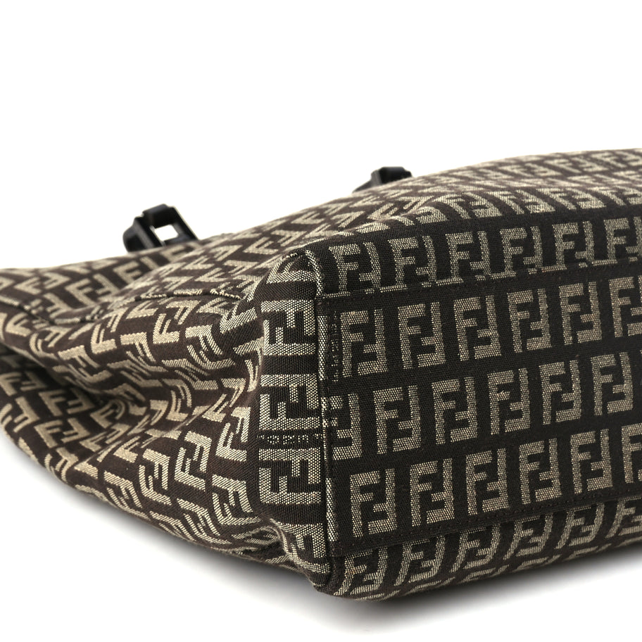 Fendi Zucchino Vitello Shoulder Tote  Testa di Moro Image 7