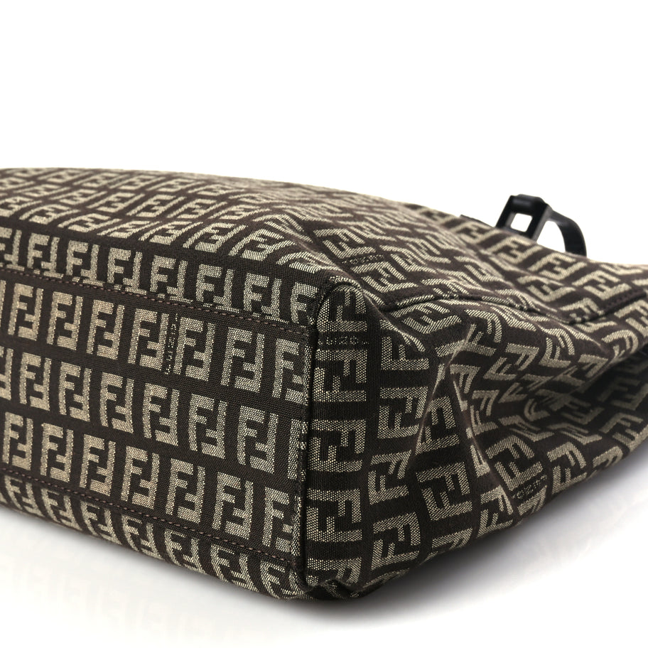 Fendi Zucchino Vitello Shoulder Tote  Testa di Moro Image 8