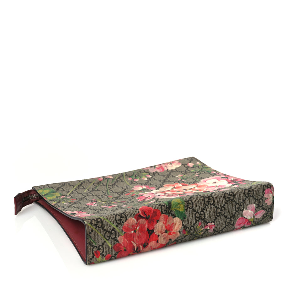 Gucci GG Supreme Monogram Blooms Large Cosmetic Case Beige Multicolor Dry Rose Image 4