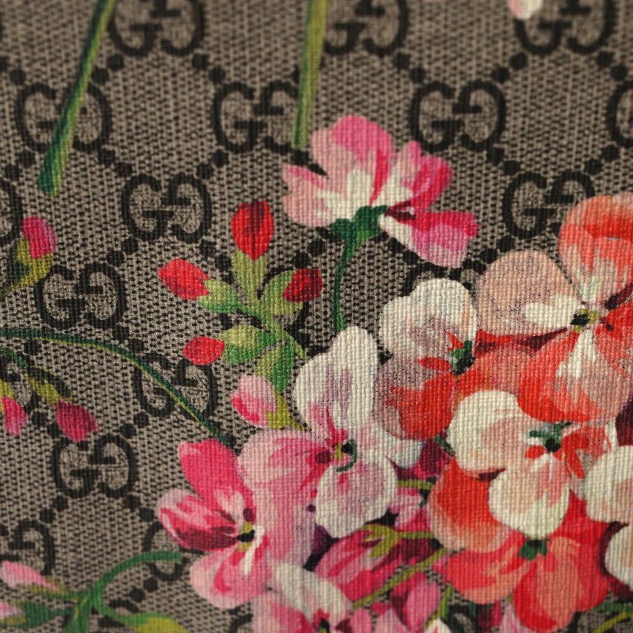 Gucci GG Supreme Monogram Blooms Large Cosmetic Case Beige Multicolor Dry Rose Image 8