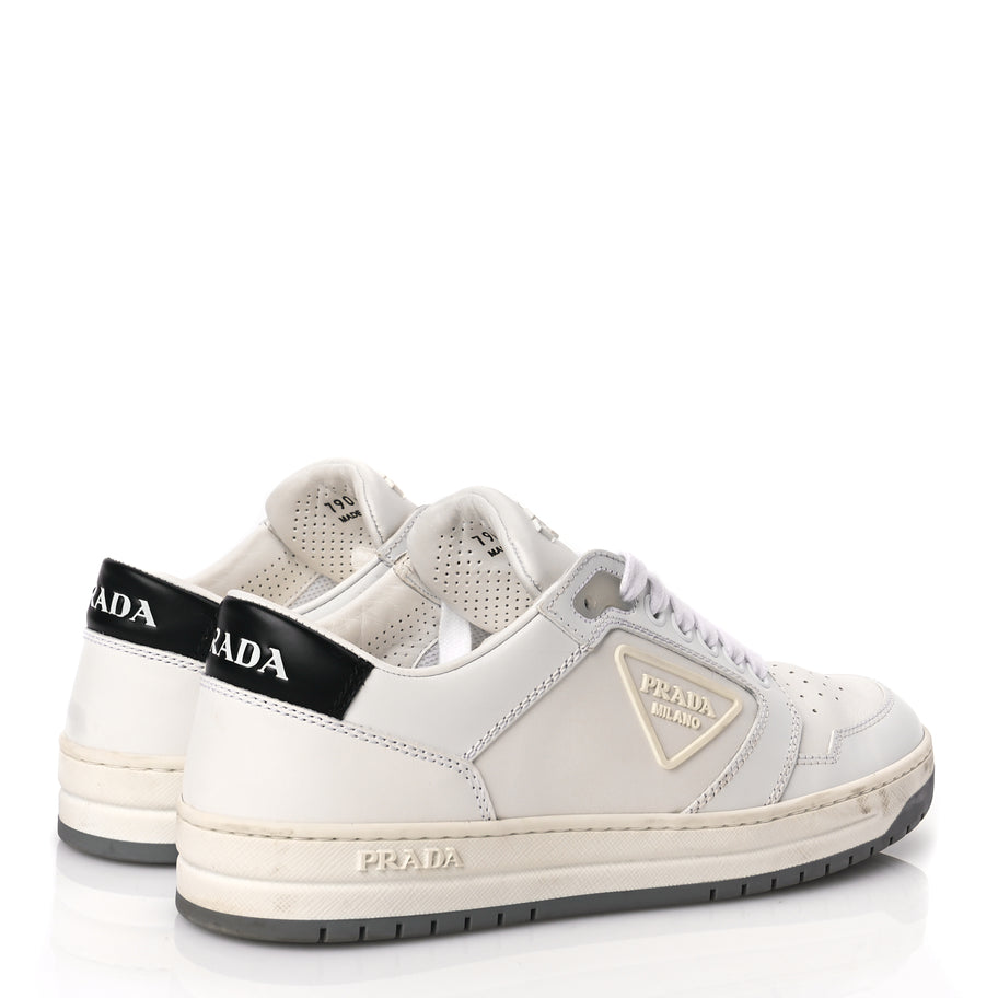 Prada Vitello Sport Spazzolato Rois Rubber Triangle Logo Perforated Womens District Low Top 30mm Sneakers 36.5 White Image 5