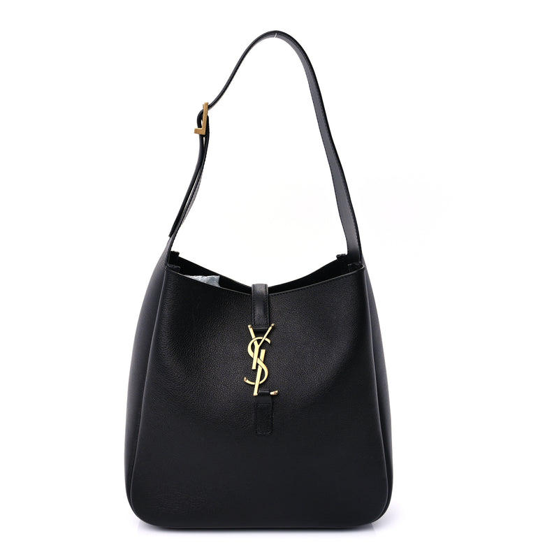  Saint Laurent Smooth Calfskin Small Le 5 A 7 Soft Hobo  Black