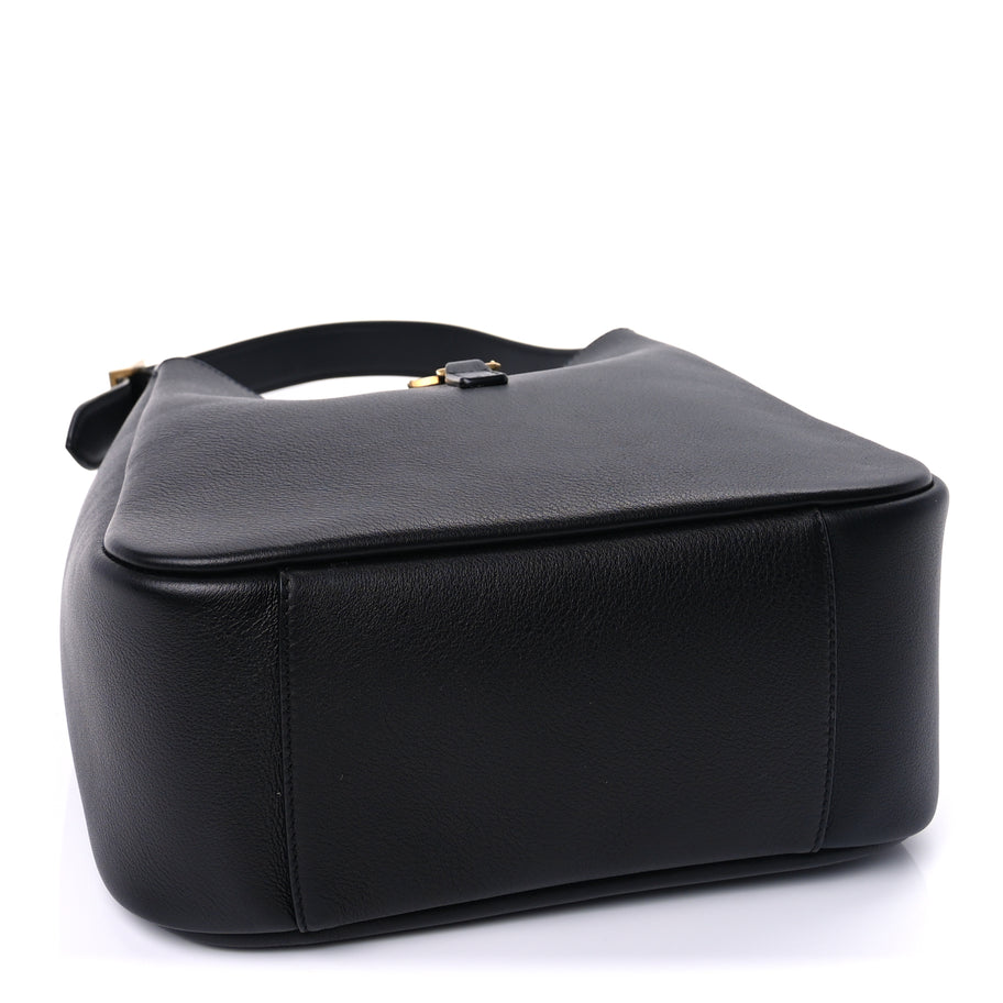 Saint Laurent Smooth Calfskin Small Le 5 A 7 Soft Hobo  Black Image 3