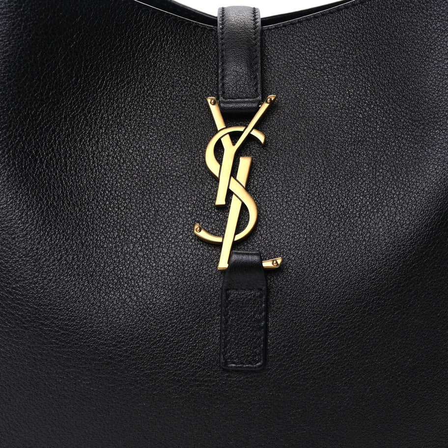 Saint Laurent Smooth Calfskin Small Le 5 A 7 Soft Hobo  Black Image 6