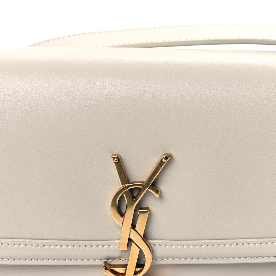 Saint Laurent Smooth Calfskin Small Solferino Satchel Ivory Image 6