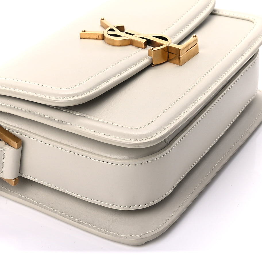 Saint Laurent Smooth Calfskin Small Solferino Satchel Ivory Image 8