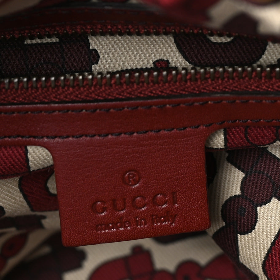 Gucci Calfskin Large Babouska Studded Boston Red Image 5