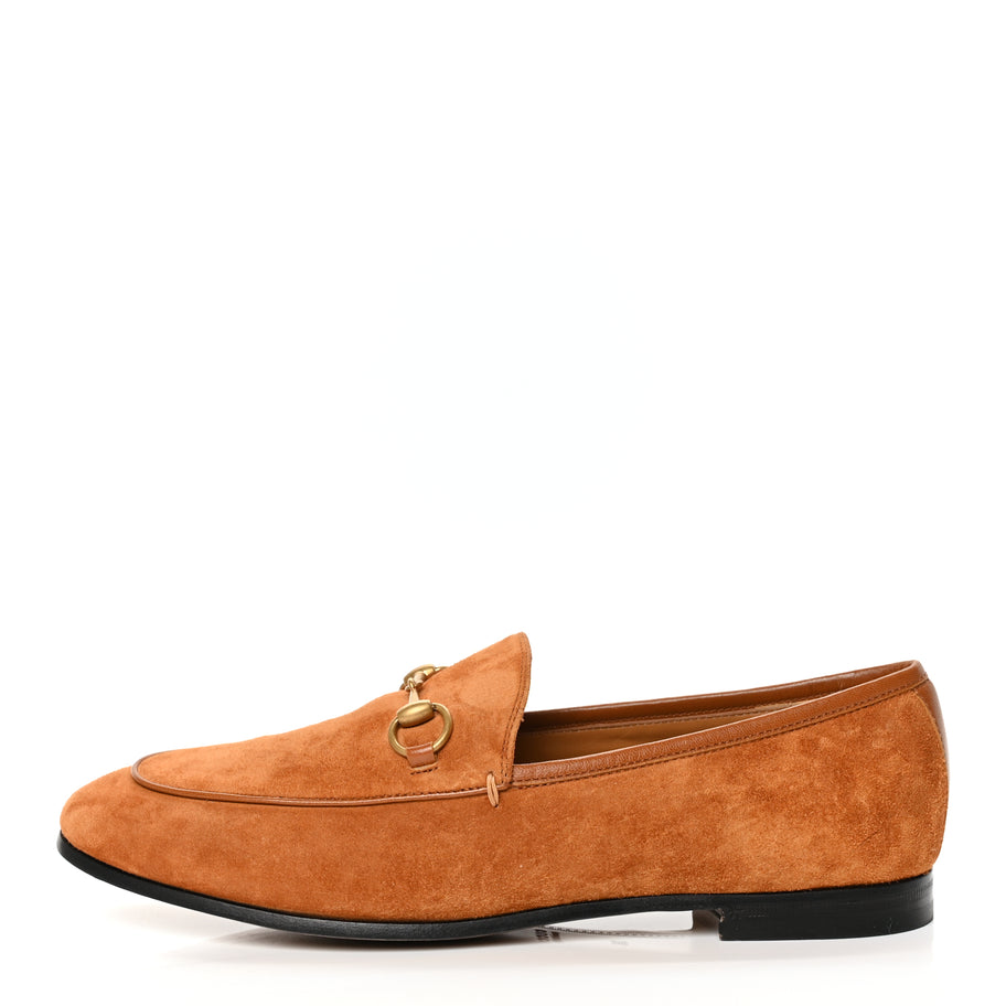 Gucci Suede Cachemire Malaga Kid Womens Jordaan Loafers 38 Blondie Cognac Image 1