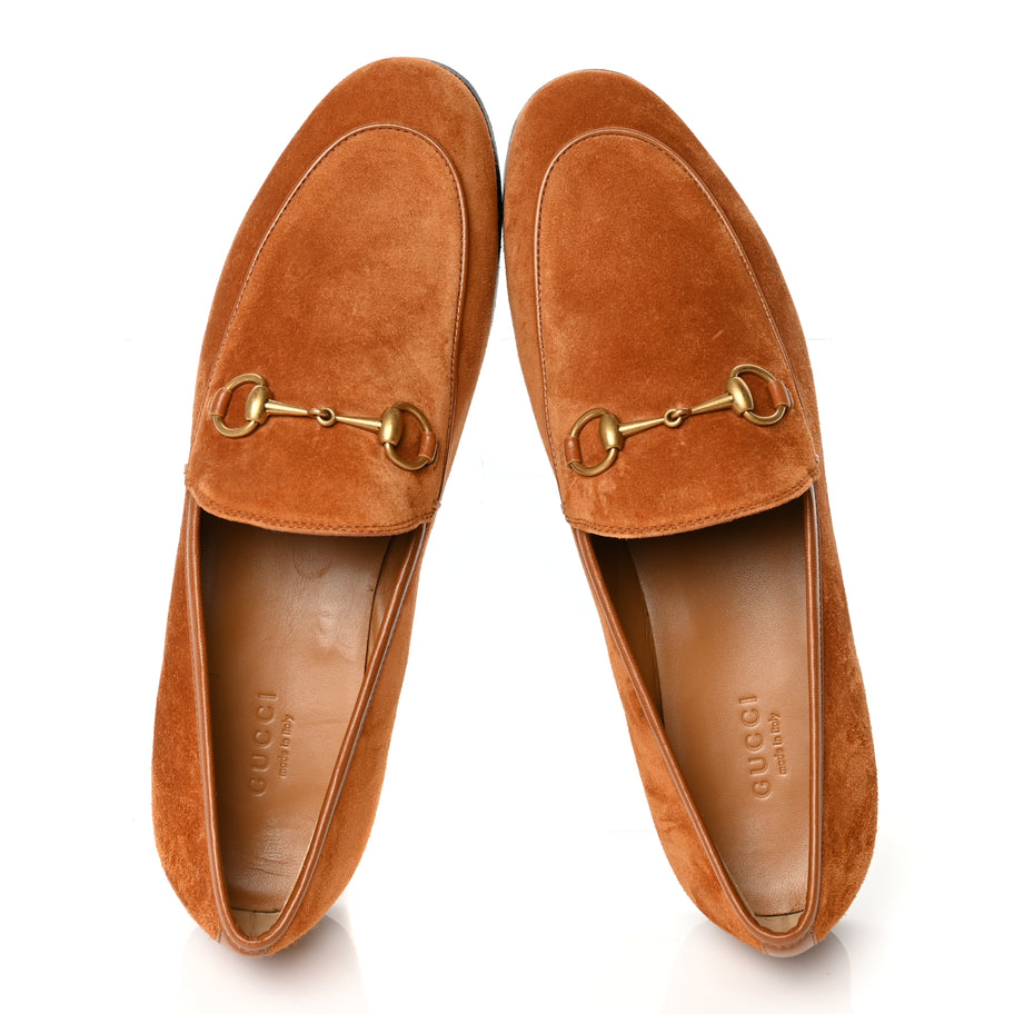 Gucci Suede Cachemire Malaga Kid Womens Jordaan Loafers 38 Blondie Cognac Image 2