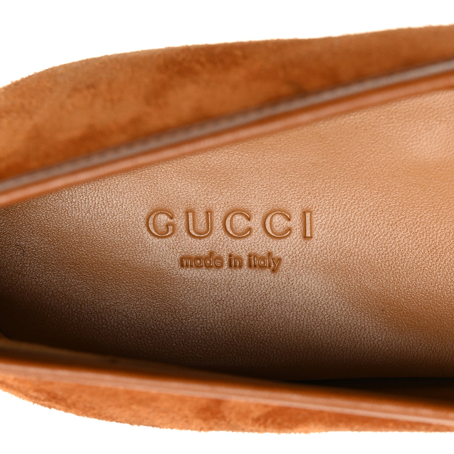 Gucci Suede Cachemire Malaga Kid Womens Jordaan Loafers 38 Blondie Cognac Image 8