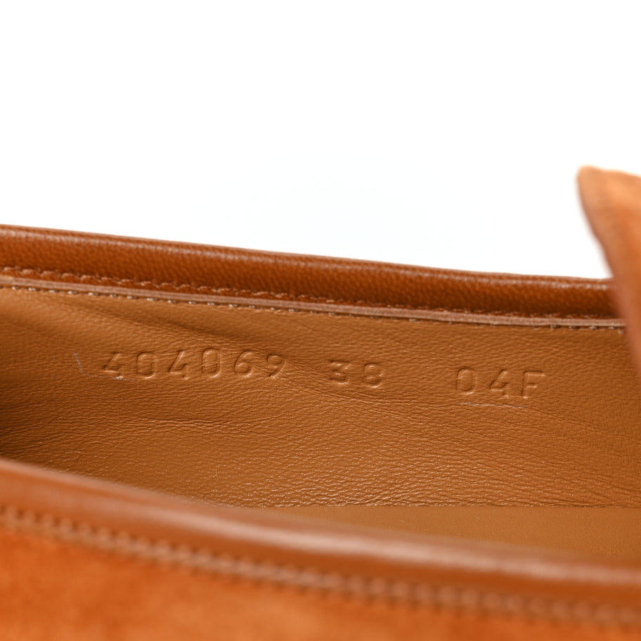 Gucci Suede Cachemire Malaga Kid Womens Jordaan Loafers 38 Blondie Cognac Image 9