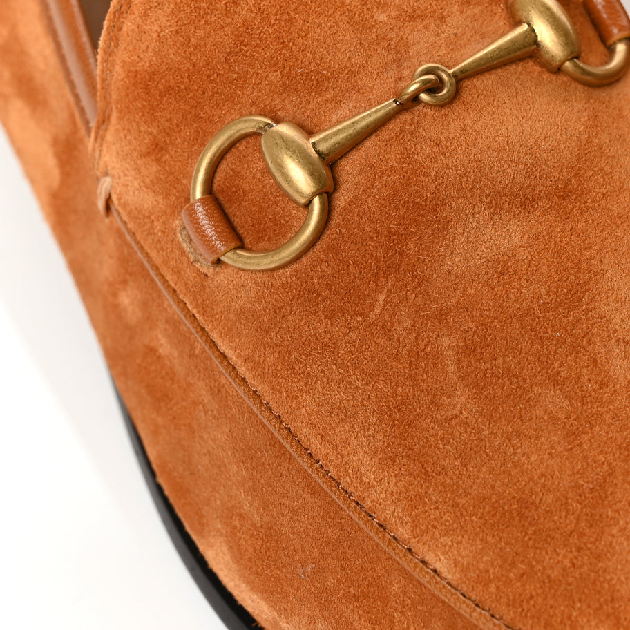 Gucci Suede Cachemire Malaga Kid Womens Jordaan Loafers 38 Blondie Cognac Image 11