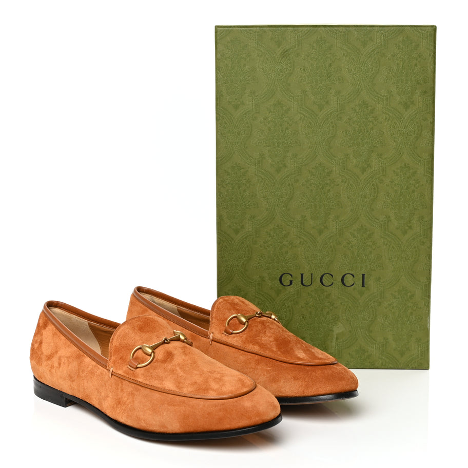 Gucci Suede Cachemire Malaga Kid Womens Jordaan Loafers 38 Blondie Cognac Image 12