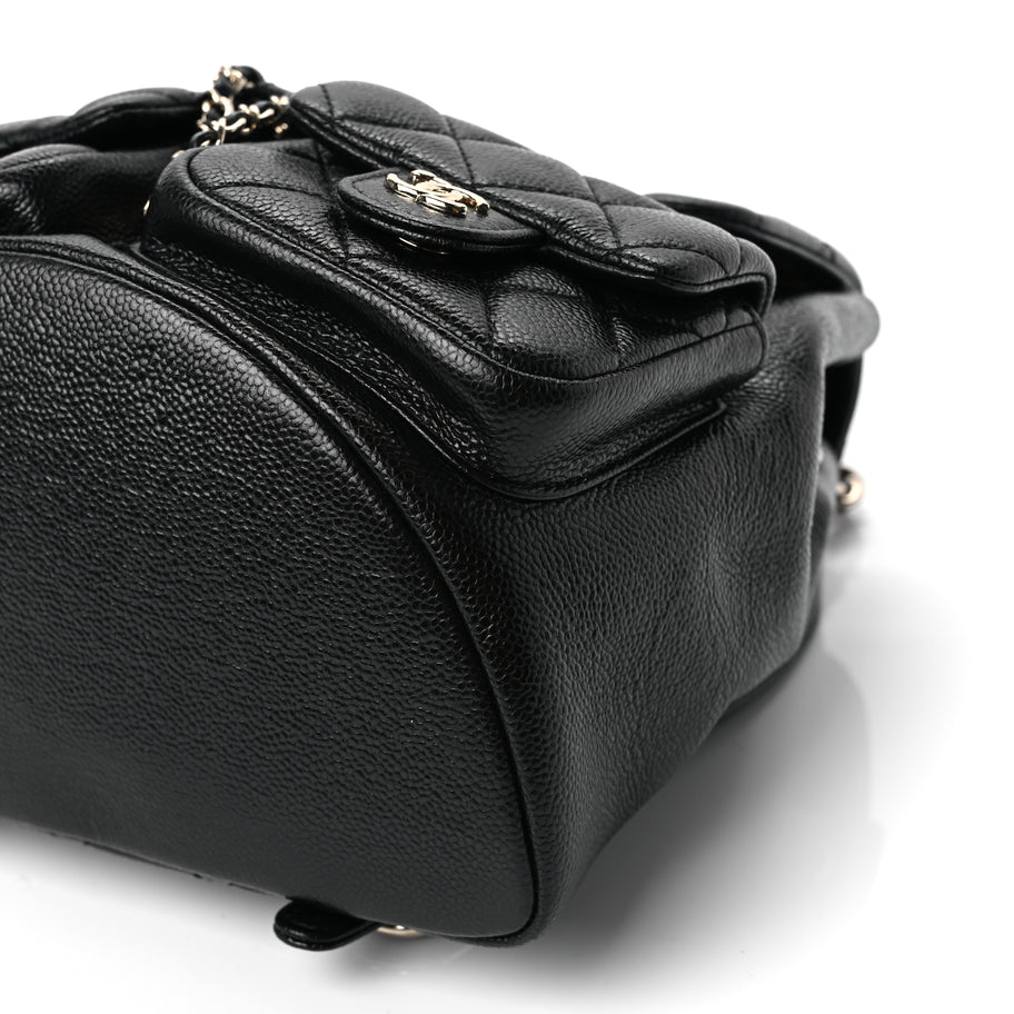 chanel duma mini backpack Chanel Shiny Caviar Quilted Small Duma Pockets Drawstring Backpack Bla