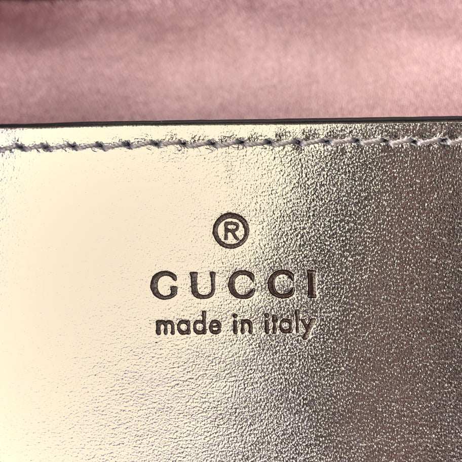 Gucci Iridescent Nappa Chevron Matelasse Mini GG Marmont Shoulder Bag Iridescent Escape Pink Image 5