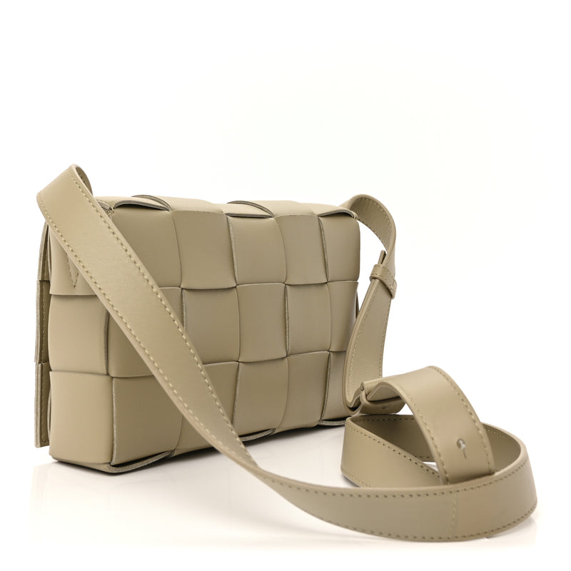  Bottega Veneta Lambskin Maxi Intrecciato Cassette Crossbody Bag  New Sauge