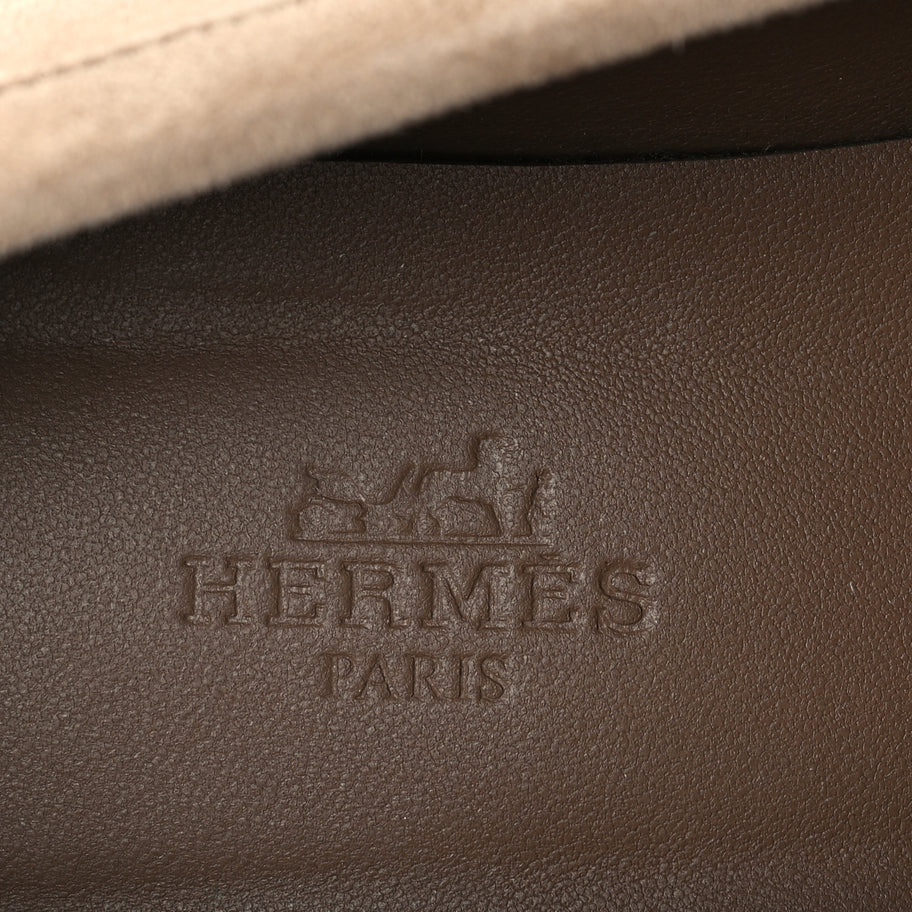 Hermes Suede Goatskin Womens Faubourg Loafers 37 Beige Argile Beige Argile Image 5