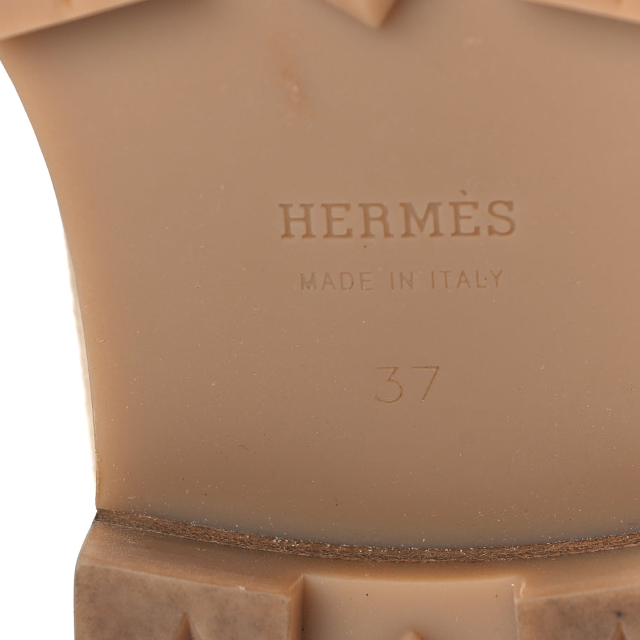 Hermes Suede Goatskin Womens Faubourg Loafers 37 Beige Argile Beige Argile Image 9