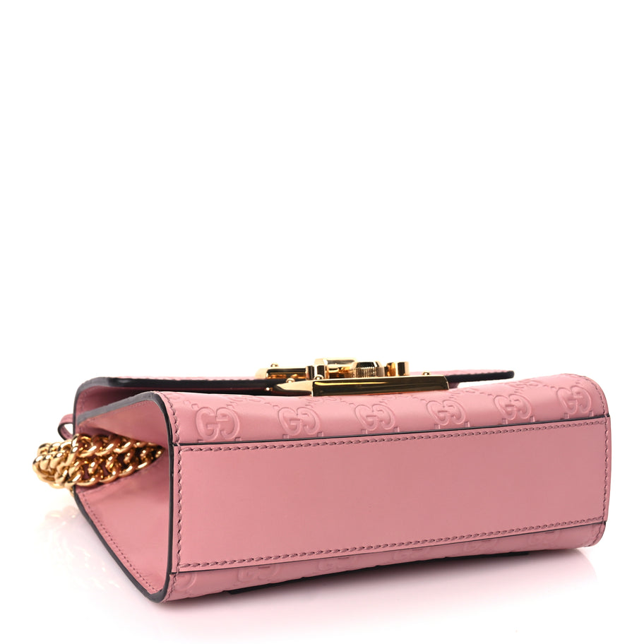 Gucci Guccissima Small Padlock Shoulder Bag Rose Baby Candy Image 3