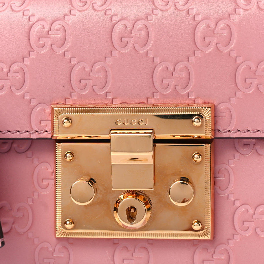 Gucci Guccissima Small Padlock Shoulder Bag Rose Baby Candy Image 7