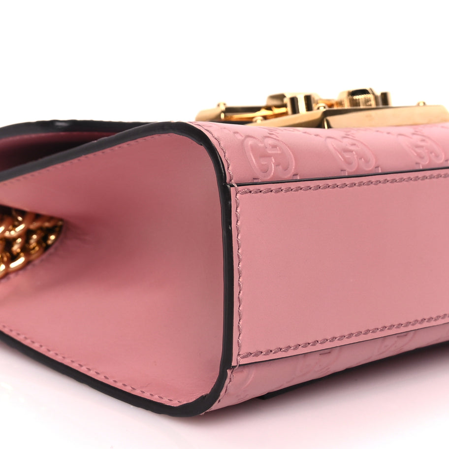 Gucci Guccissima Small Padlock Shoulder Bag Rose Baby Candy Image 8
