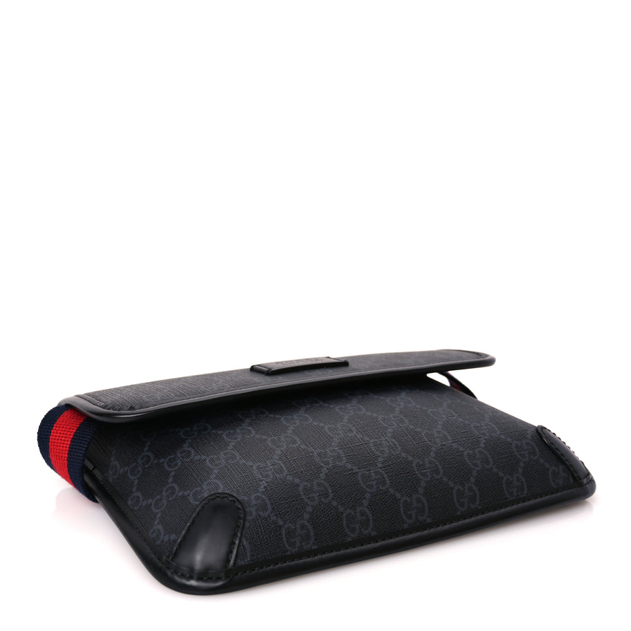 Gucci GG Supreme Monogram Web Slim Belt Bag Black Grey Image 3