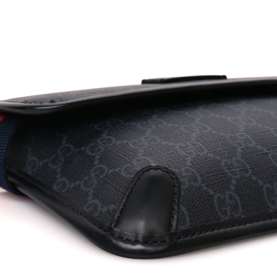 Gucci GG Supreme Monogram Web Slim Belt Bag Black Grey Image 7