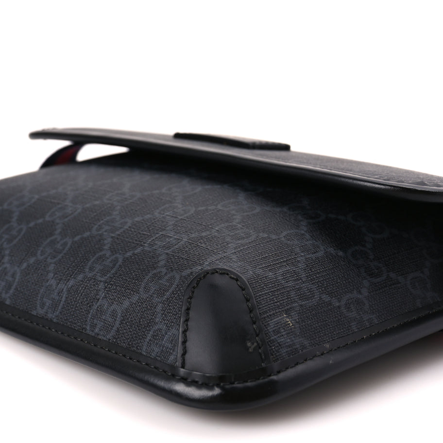 Gucci GG Supreme Monogram Web Slim Belt Bag Black Grey Image 8