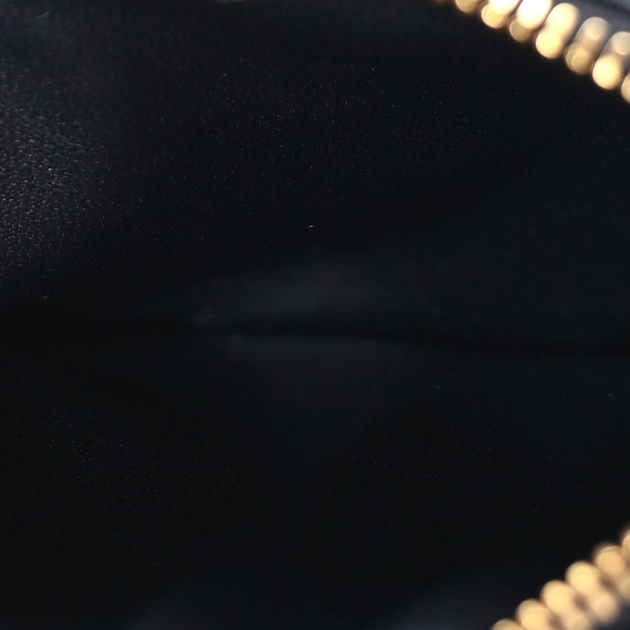 Prada Nappa Quilted Triangle Zip Card Holder  Black Image 5