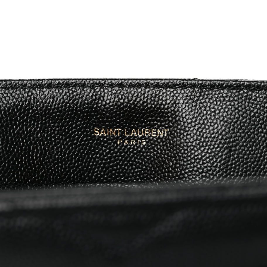 Saint Laurent Grain de Poudre Calfskin Y Quilted Monogram Small Loulou Chain Satchel Black Image 5