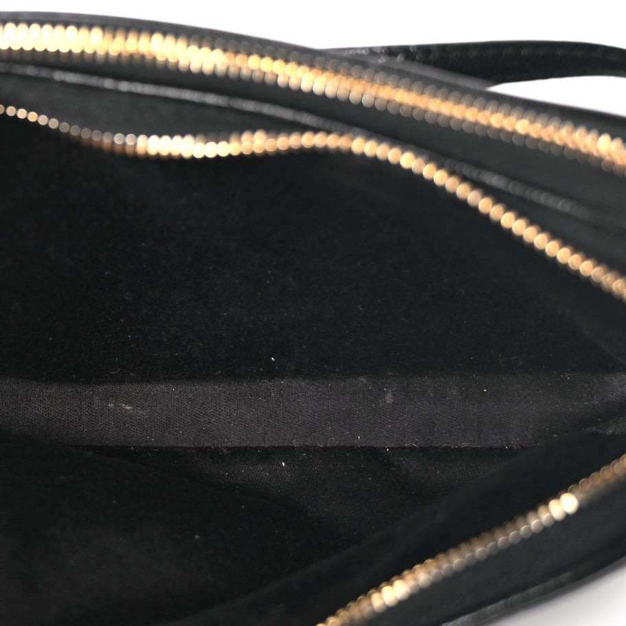 Miu Miu Goatskin Madras Double Zip Pochette Clutch Black Image 4