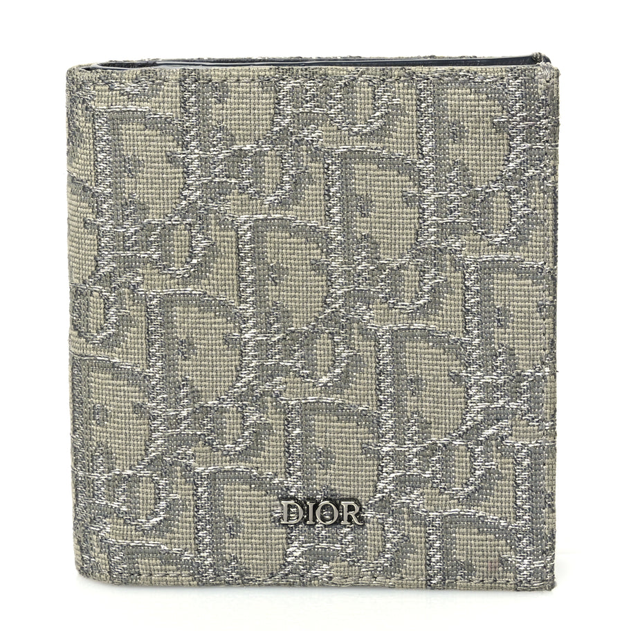 Christian Dior Oblique Bi-Fold Card Holder Grey Image 1