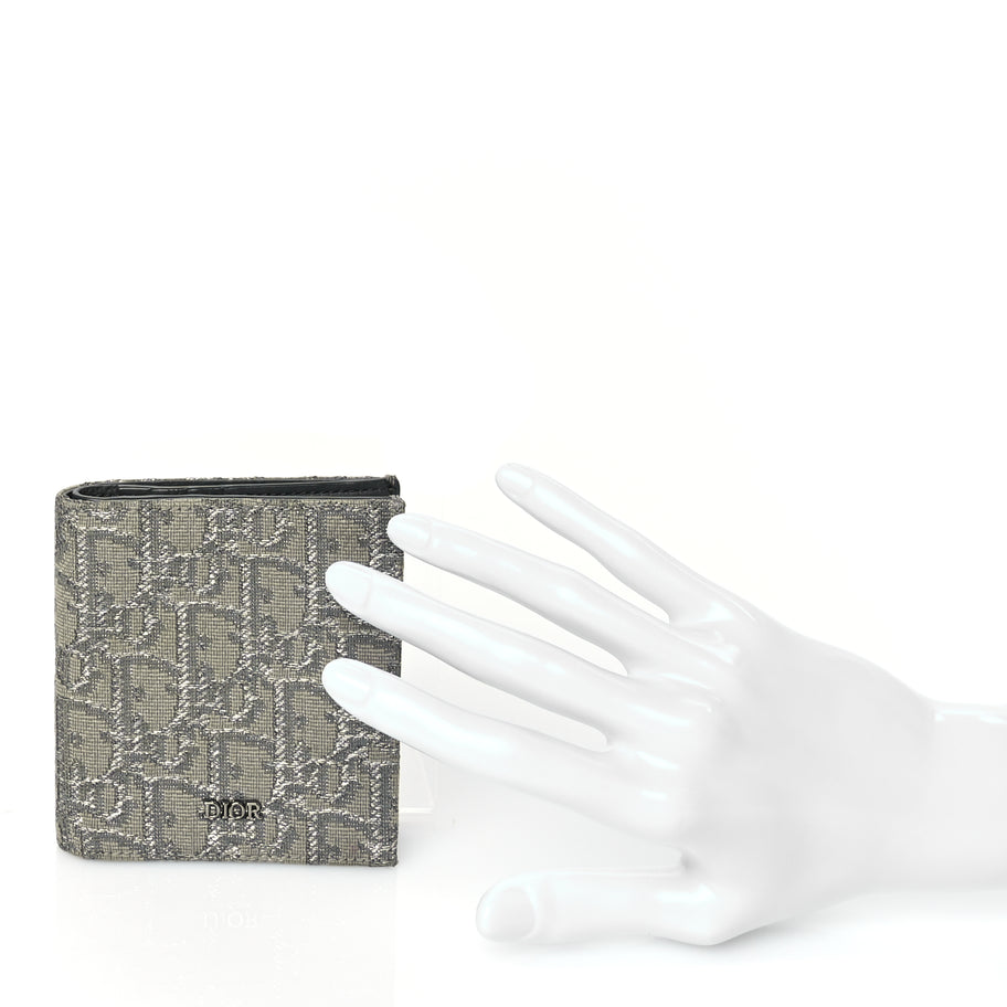 Christian Dior Oblique Bi-Fold Card Holder Grey Image 2