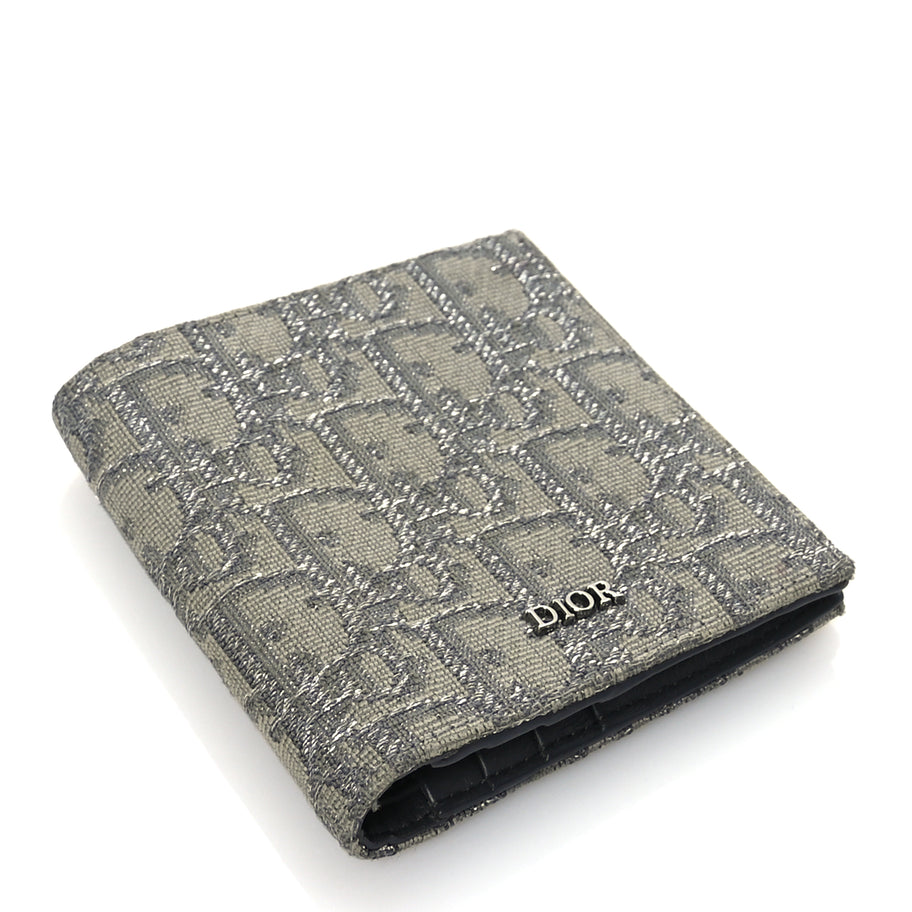 Christian Dior Oblique Bi-Fold Card Holder Grey Image 4