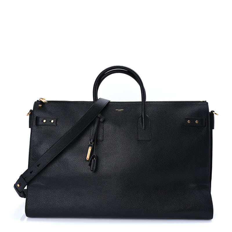  Saint Laurent Grained Calfskin 48H Sac De Jour Duffle Black