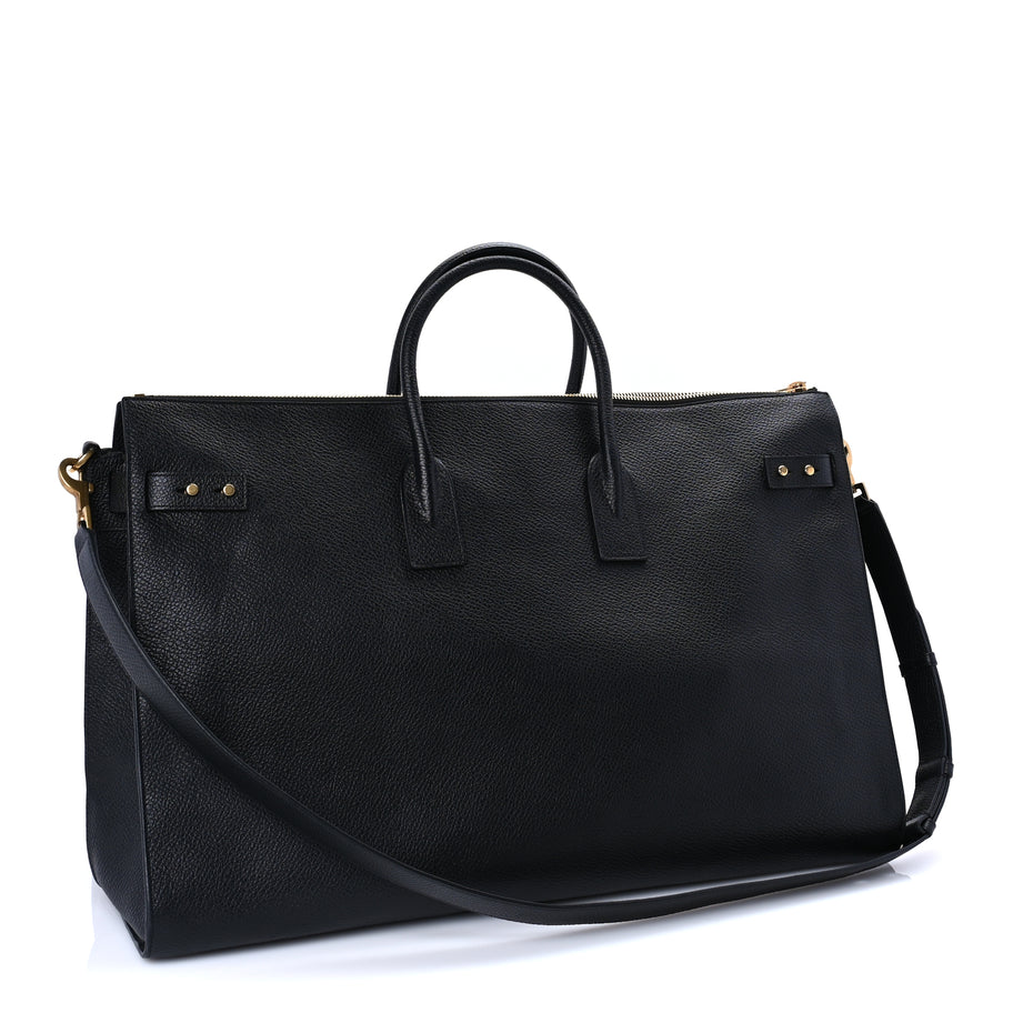 Saint Laurent Grained Calfskin 48H Sac De Jour Duffle Black Image 2