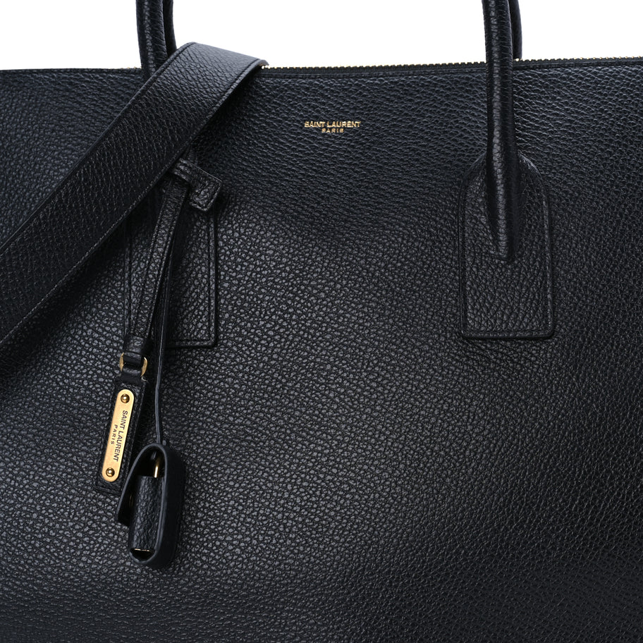 Saint Laurent Grained Calfskin 48H Sac De Jour Duffle Black Image 6