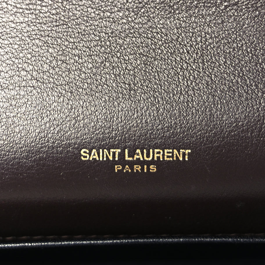 Saint Laurent Patent Uptown Chain Wallet Nut Brown Image 5