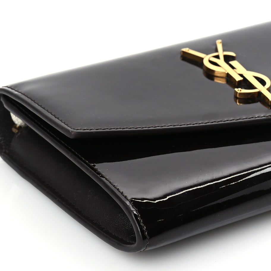 Saint Laurent Patent Uptown Chain Wallet Nut Brown Image 7