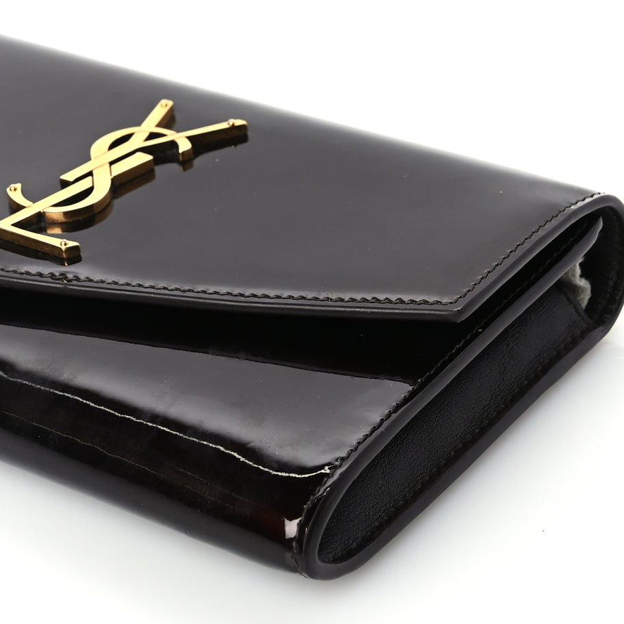 Saint Laurent Patent Uptown Chain Wallet Nut Brown Image 8